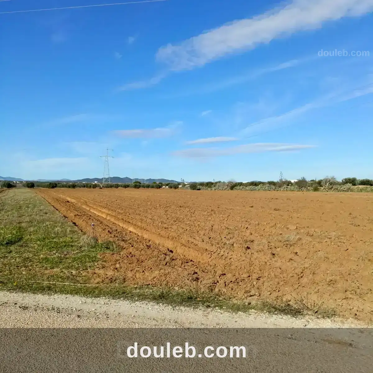 Av terrain 10500m sur la route à bouficha à Tunis