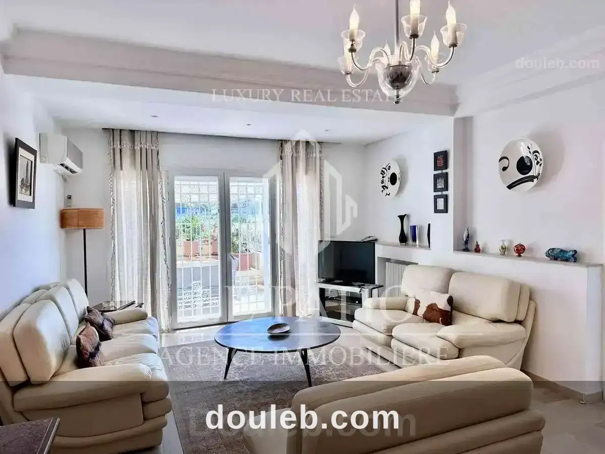 Rdc de villa meublé avec piscine a la marsa - Miniature 2