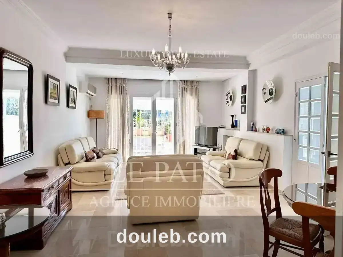 Rdc de villa meublé avec piscine a la marsa - Miniature 3