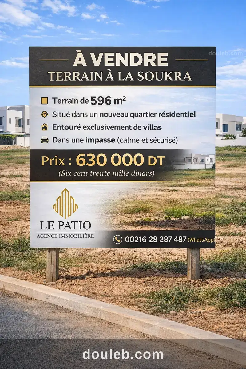 Votre futur projet commence ici terrain a lasoukra à Tunis