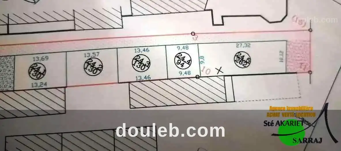 Terrain titré 130m titré à 30m de la plage tantana à Tunis