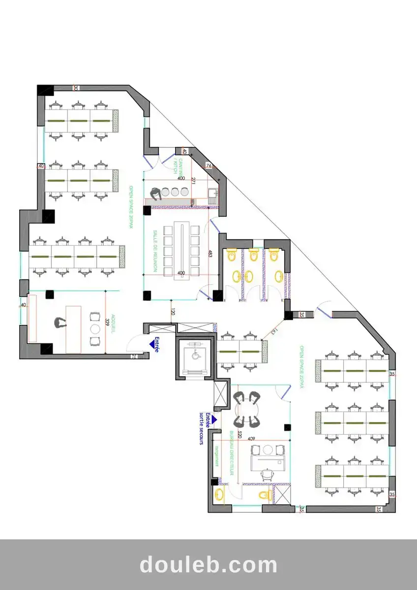 Super bureau 300 m2 retapé à neuf au lac 1 à Tunis