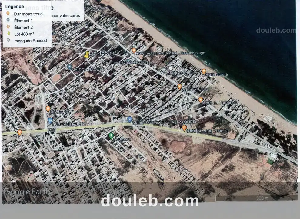 Terrain raoued plage à Tunis