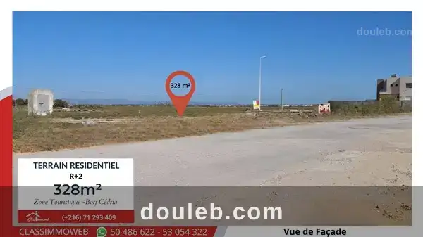 Terrain de 328m2 à 480 tnd le m2 à Tunis
