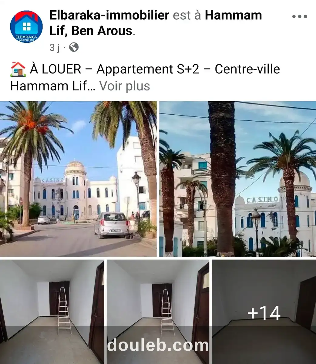 Rdc s2 centre ville hammam lif 450dt à Tunis