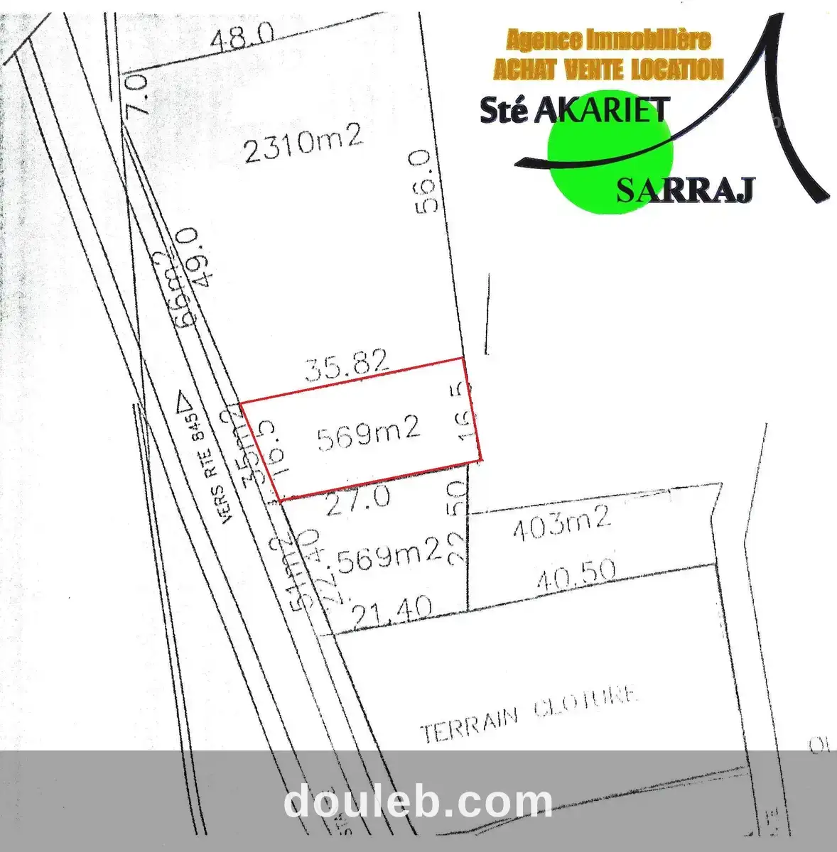 Terrain 569m chatt mariem en face résidence folla à Tunis