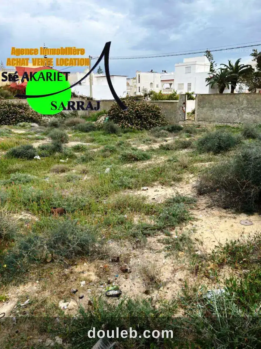 Terrain clôturé 648m à 150m de plage chatt mariem - Miniature 2