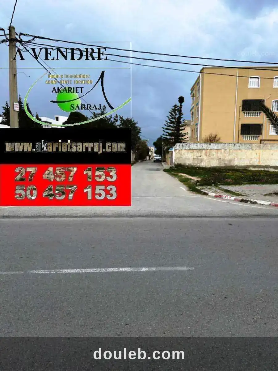 Terrain clôturé 648m à 150m de plage chatt mariem - Miniature 3